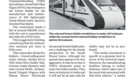 Russia’s TMH-RVNL JV emerges lowest bidder for 200 Vande Bharat trains
