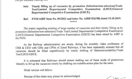 Timely filling up of vacancies by promotion (Selection/non-selection)/Trade Test/(LDCE & GDCE). – Railway Board Orders